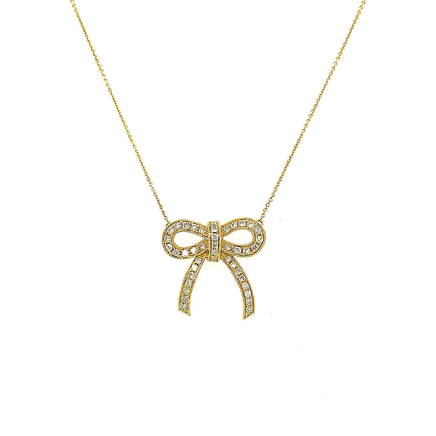 Gargantilha laço com 0,60 ct de diamantes em ouro amarelo