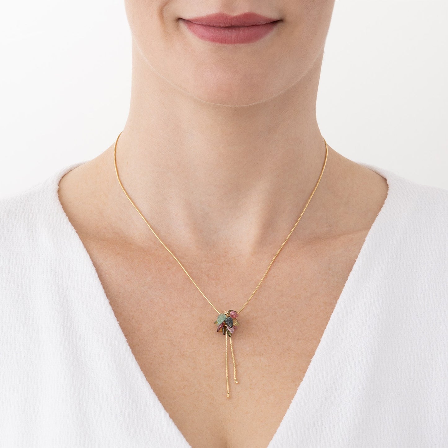 Colar gravatinha H.stern com turmalinas e diamantes em ouro
