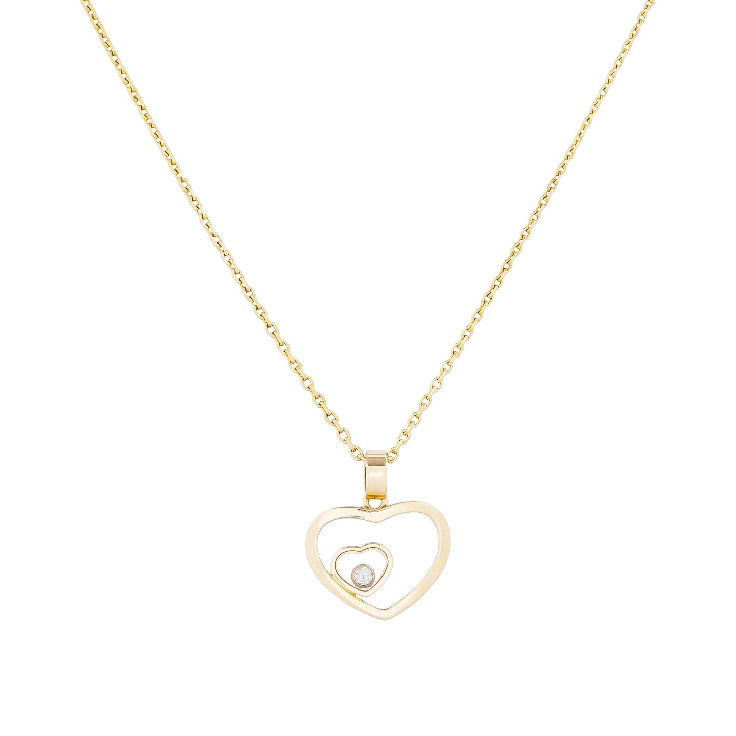 Colar coração Chopard com diamante em ouro
