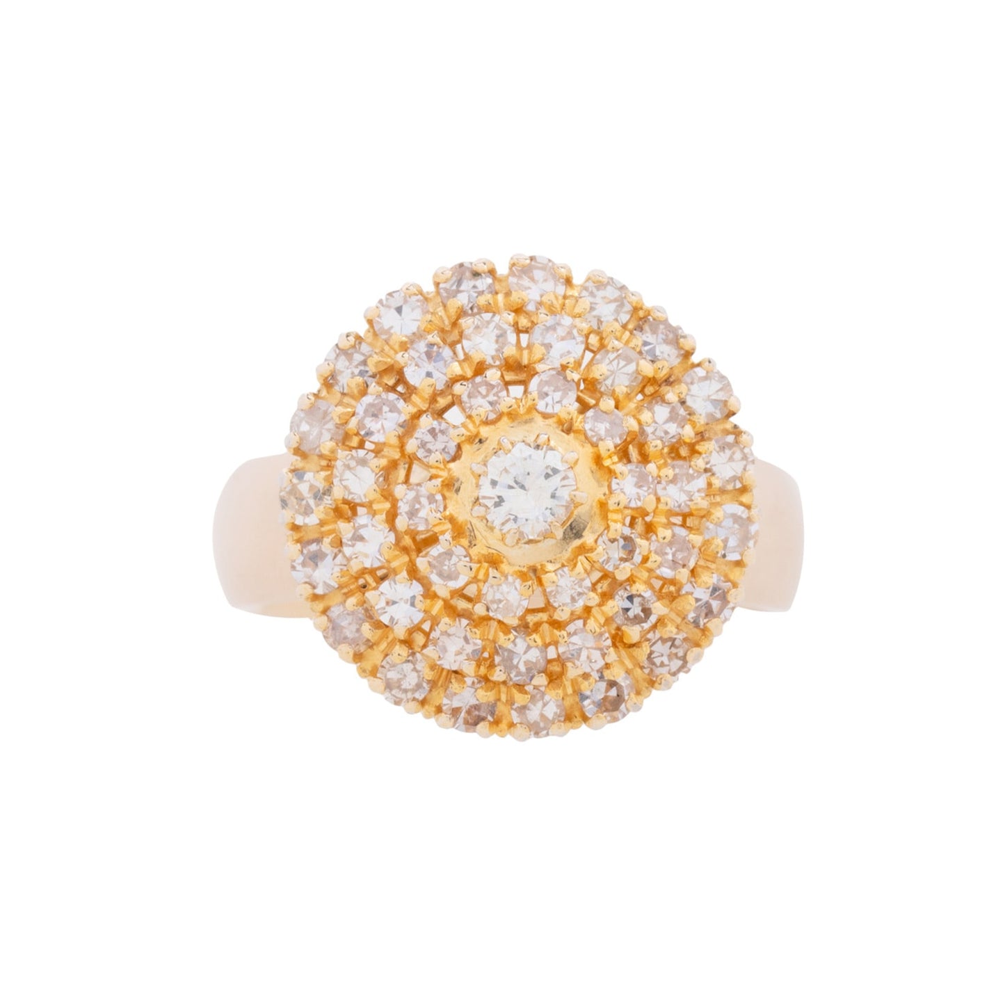 Anel chuveiro com 1,50 ct de diamantes em ouro