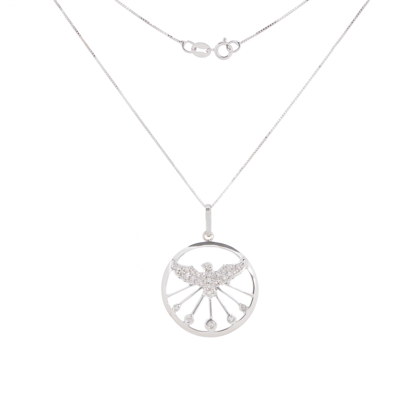 Colar berloque com 0,13 ct de diamantes em ouro