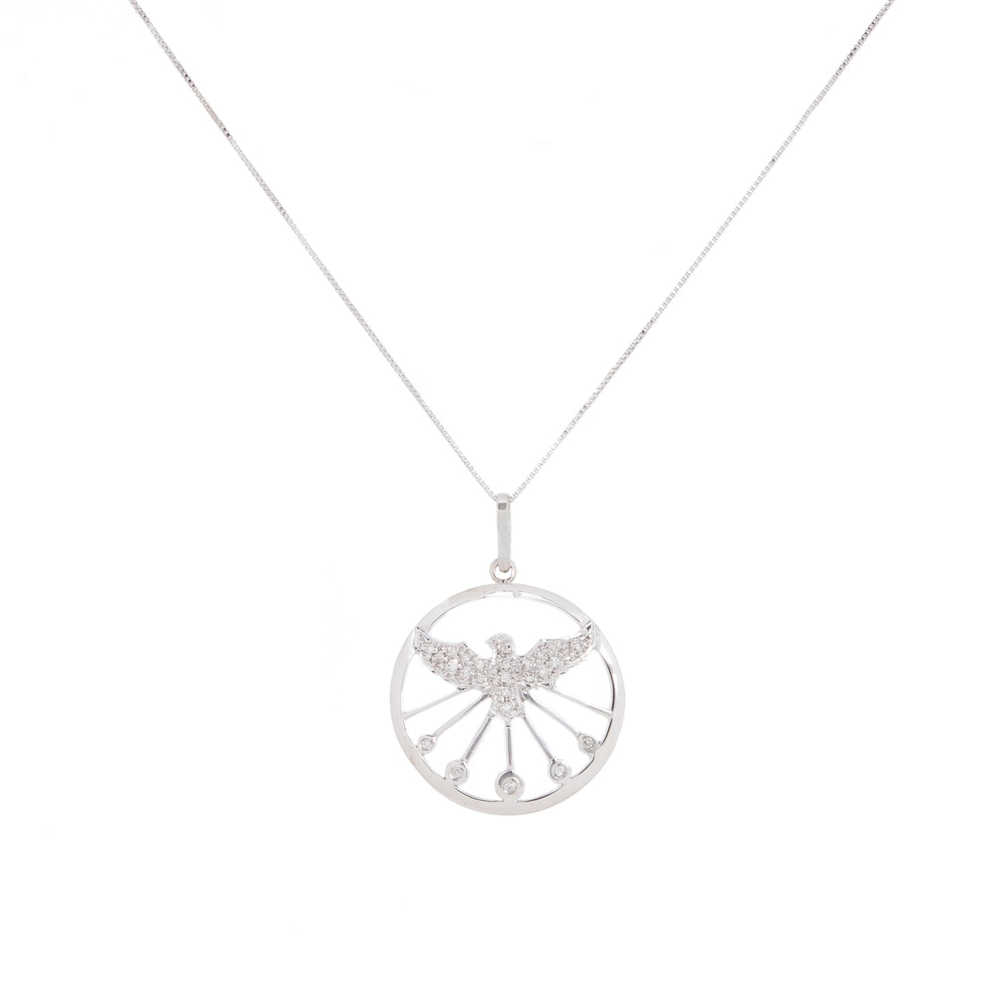 Colar berloque com 0,13 ct de diamantes em ouro
