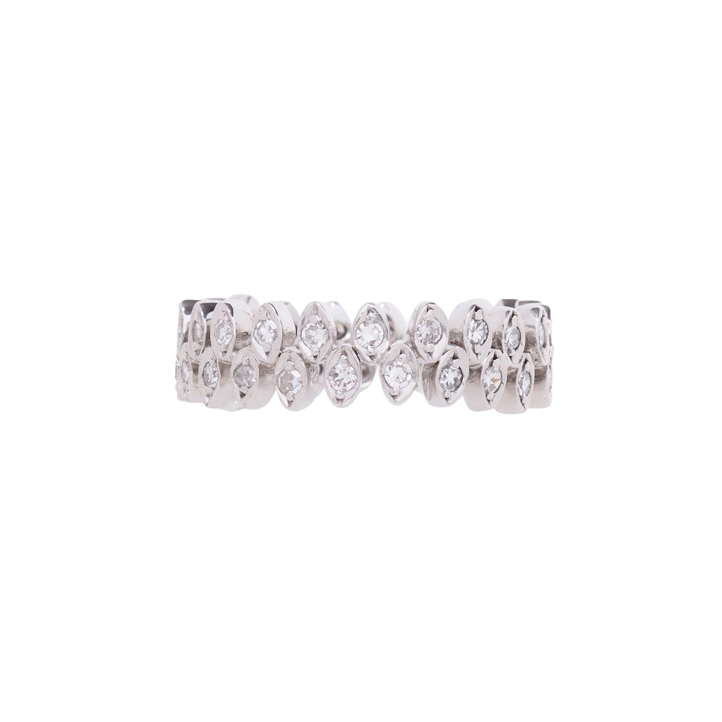 Aliança inteira dupla com 0,42 ct de diamantes em ouro