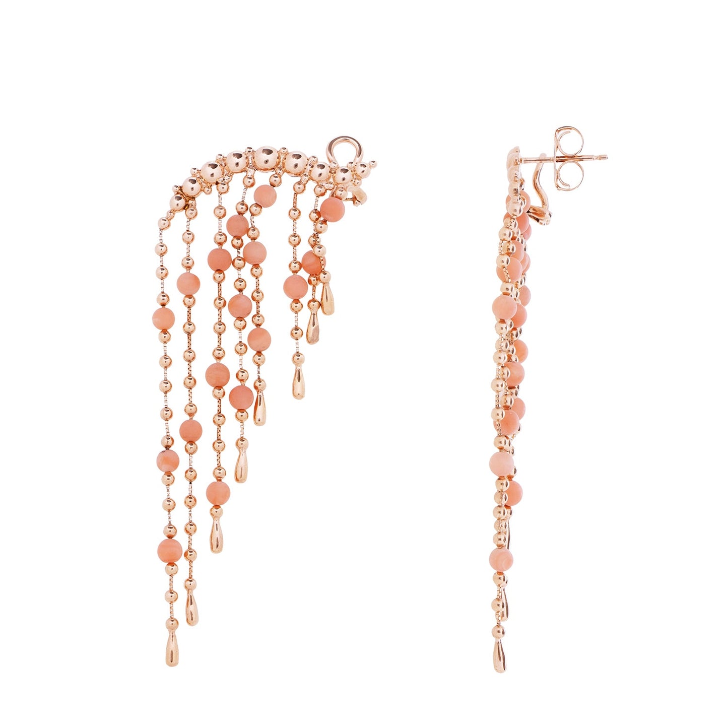 Brinco ear cuff Carla Amorim com corais em ouro