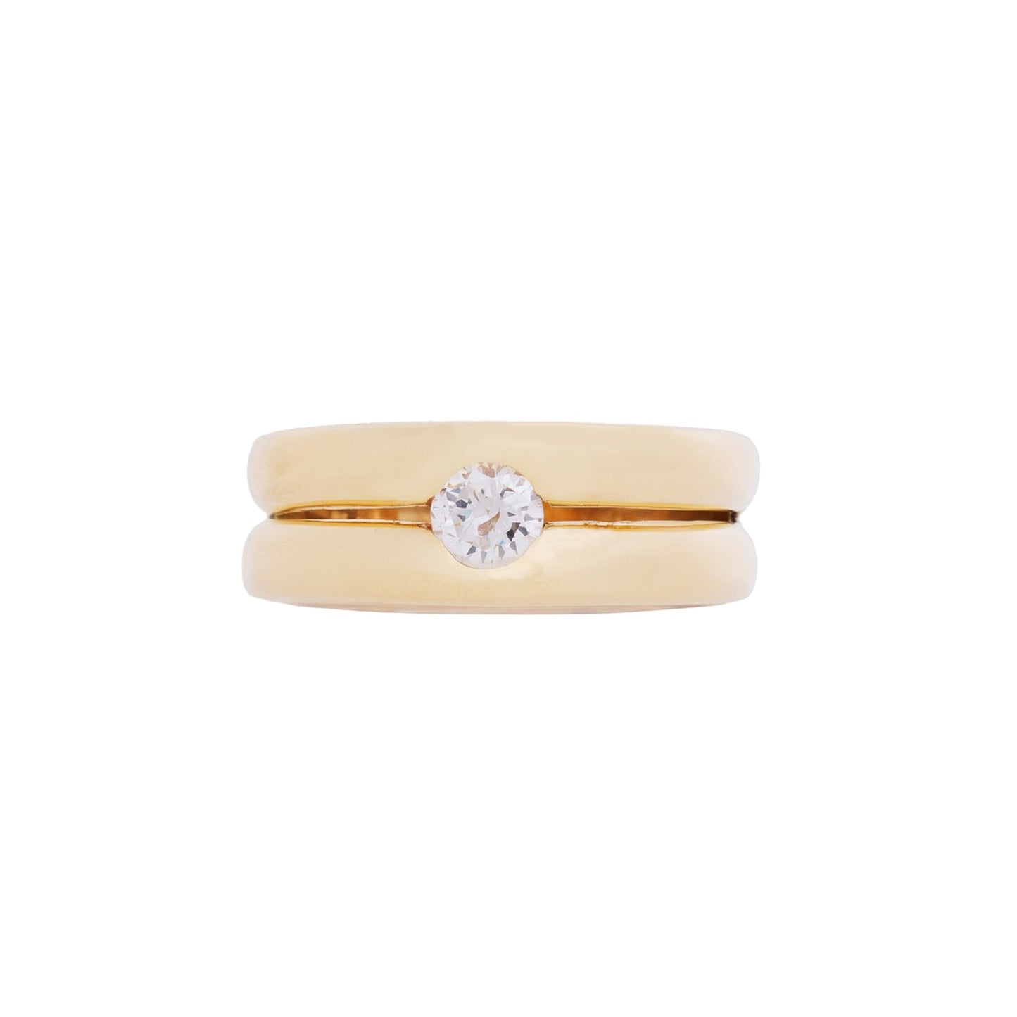 Anel aros com 0,33 ct de diamante em ouro