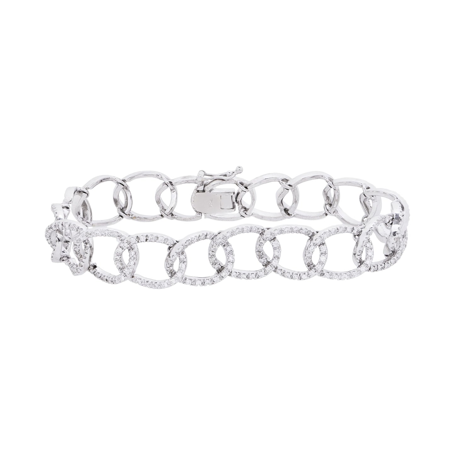 Pulseira articulada com 1,00 ct de diamantes em ouro