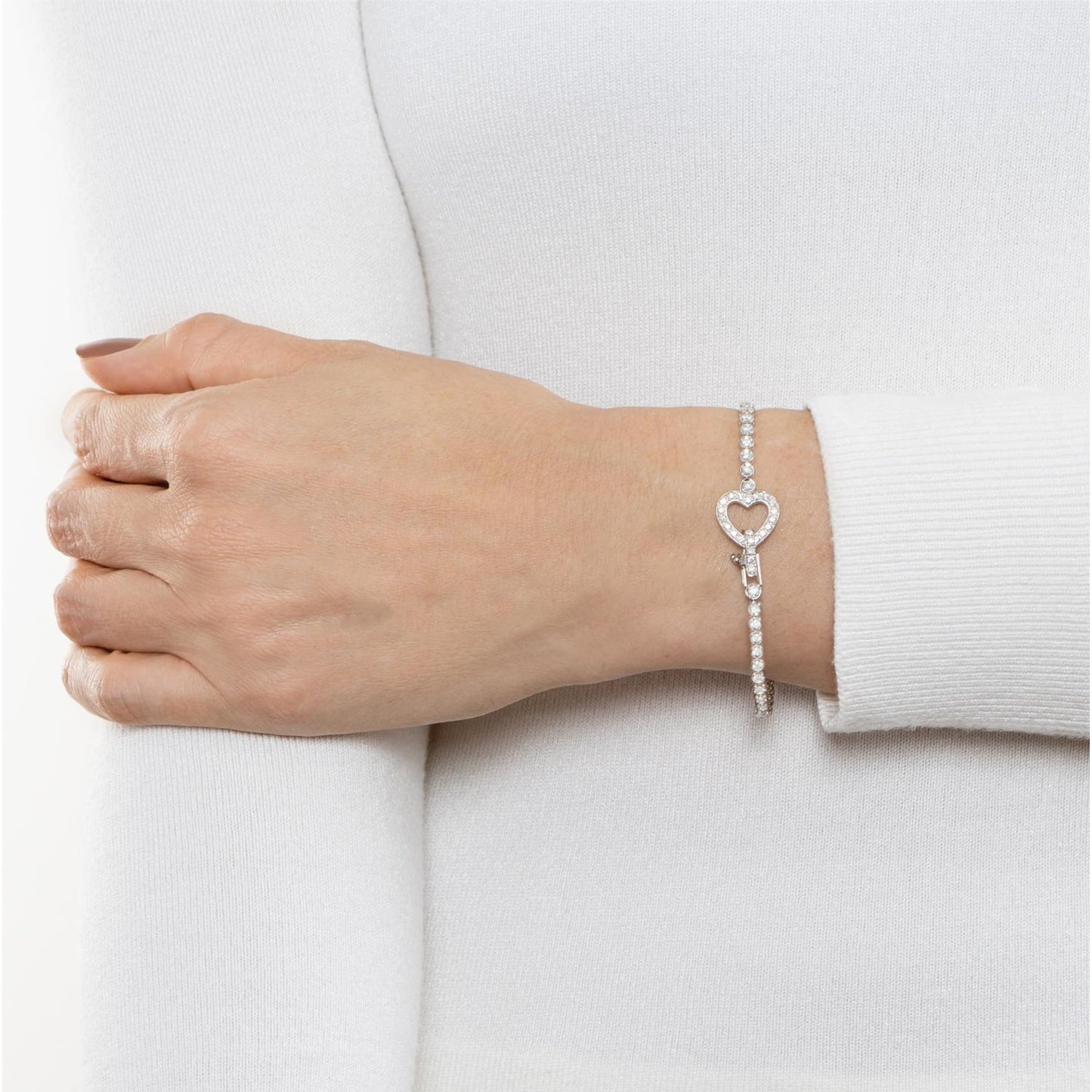 Pulseira riviera coração com 1,50 ct de diamantes em ouro