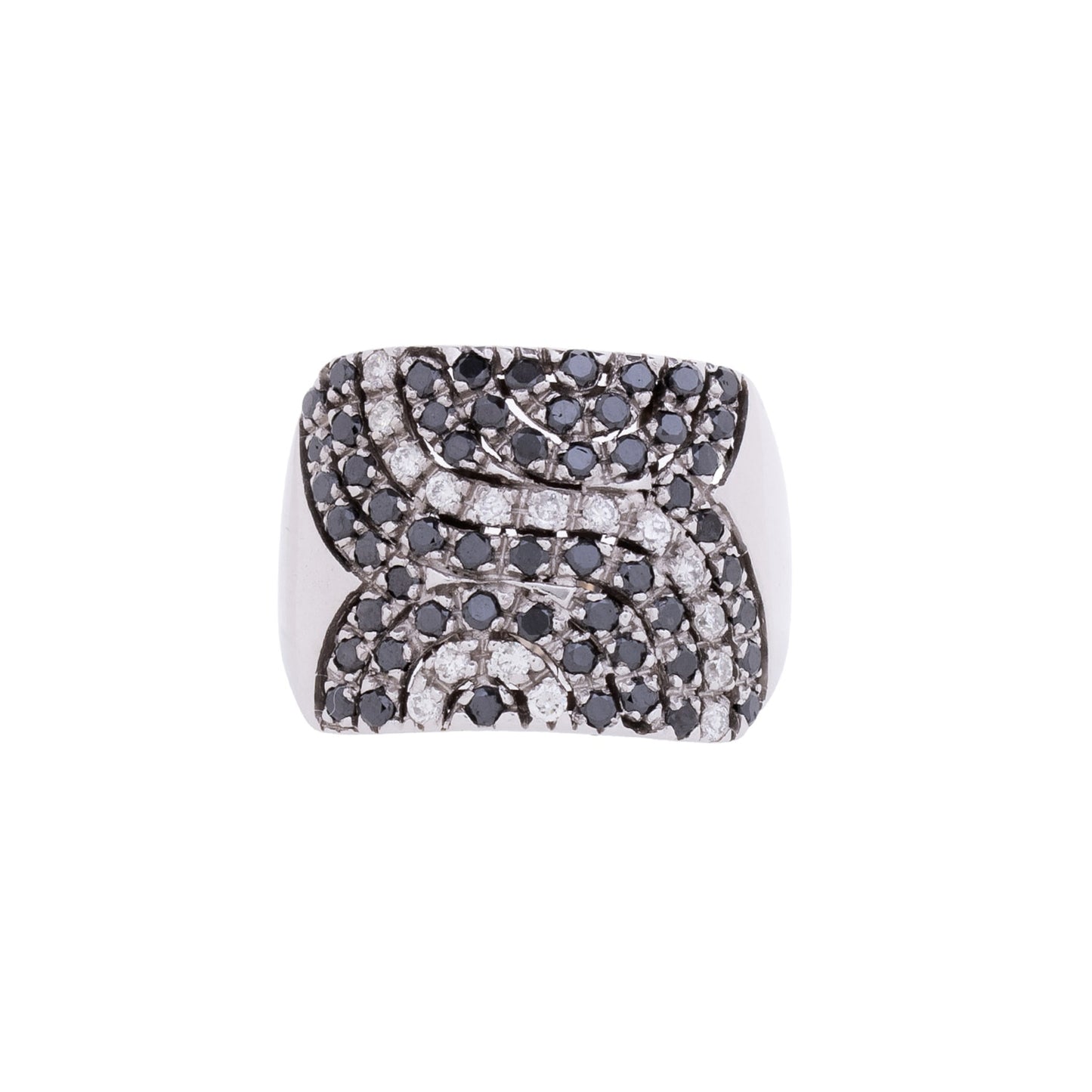 Anel maxi Vivara 0,73 ct de diamantes brancos e negros em ouro
