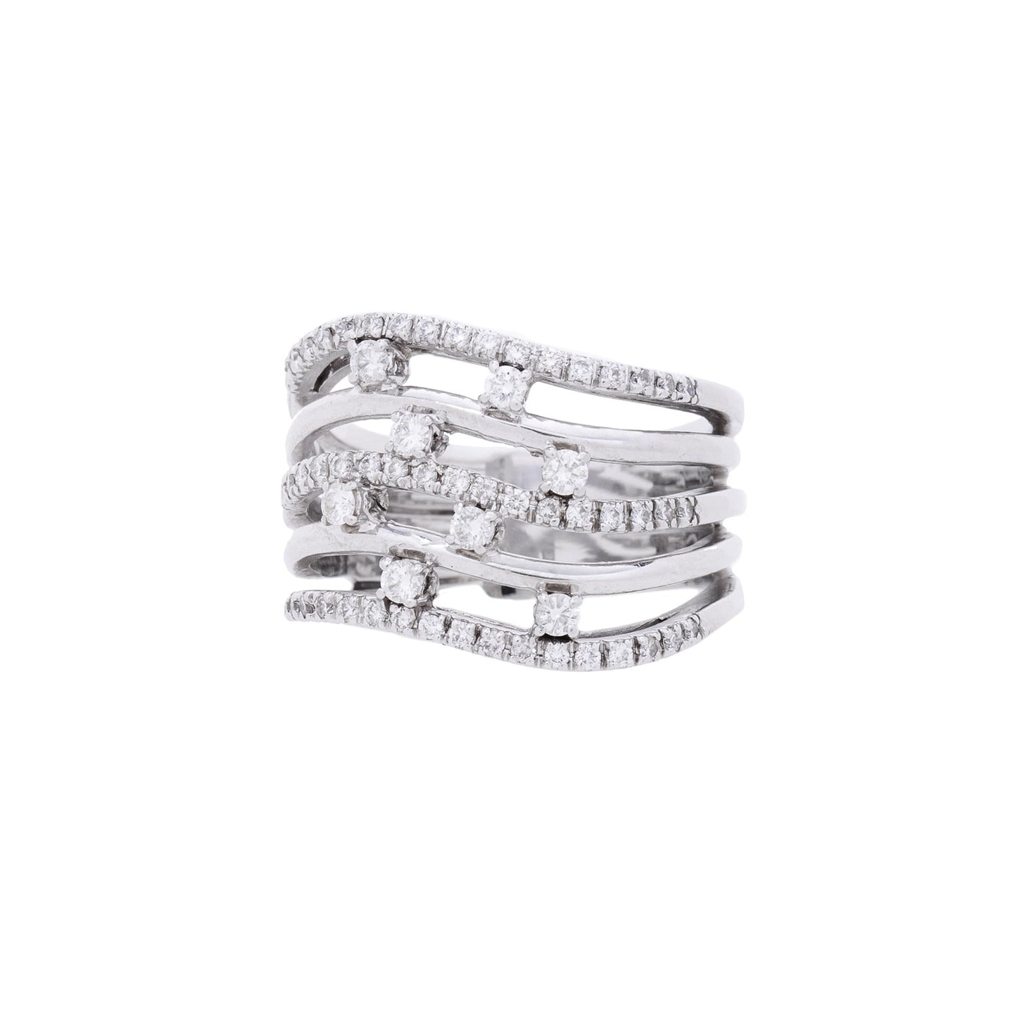 Anel aros com 0,69 ct de diamantes em ouro