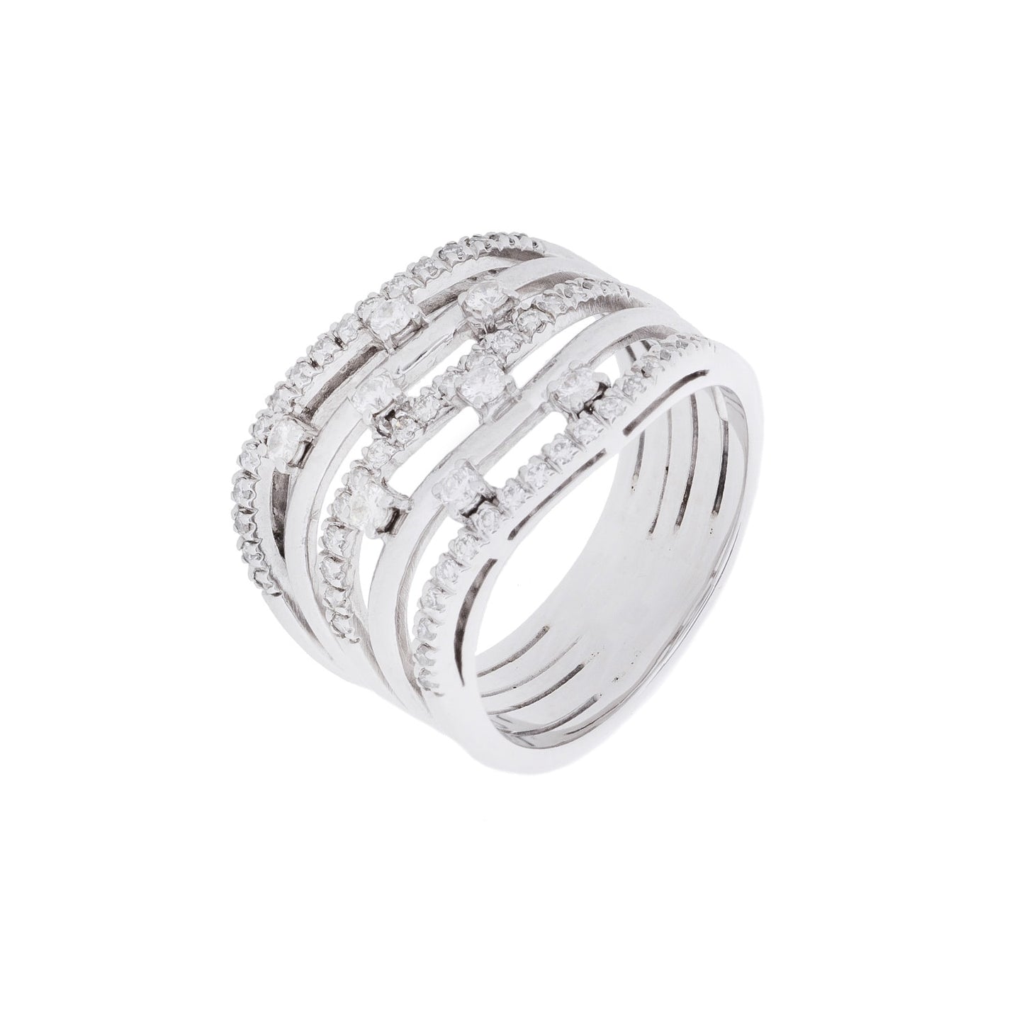 Anel aros com 0,69 ct de diamantes em ouro