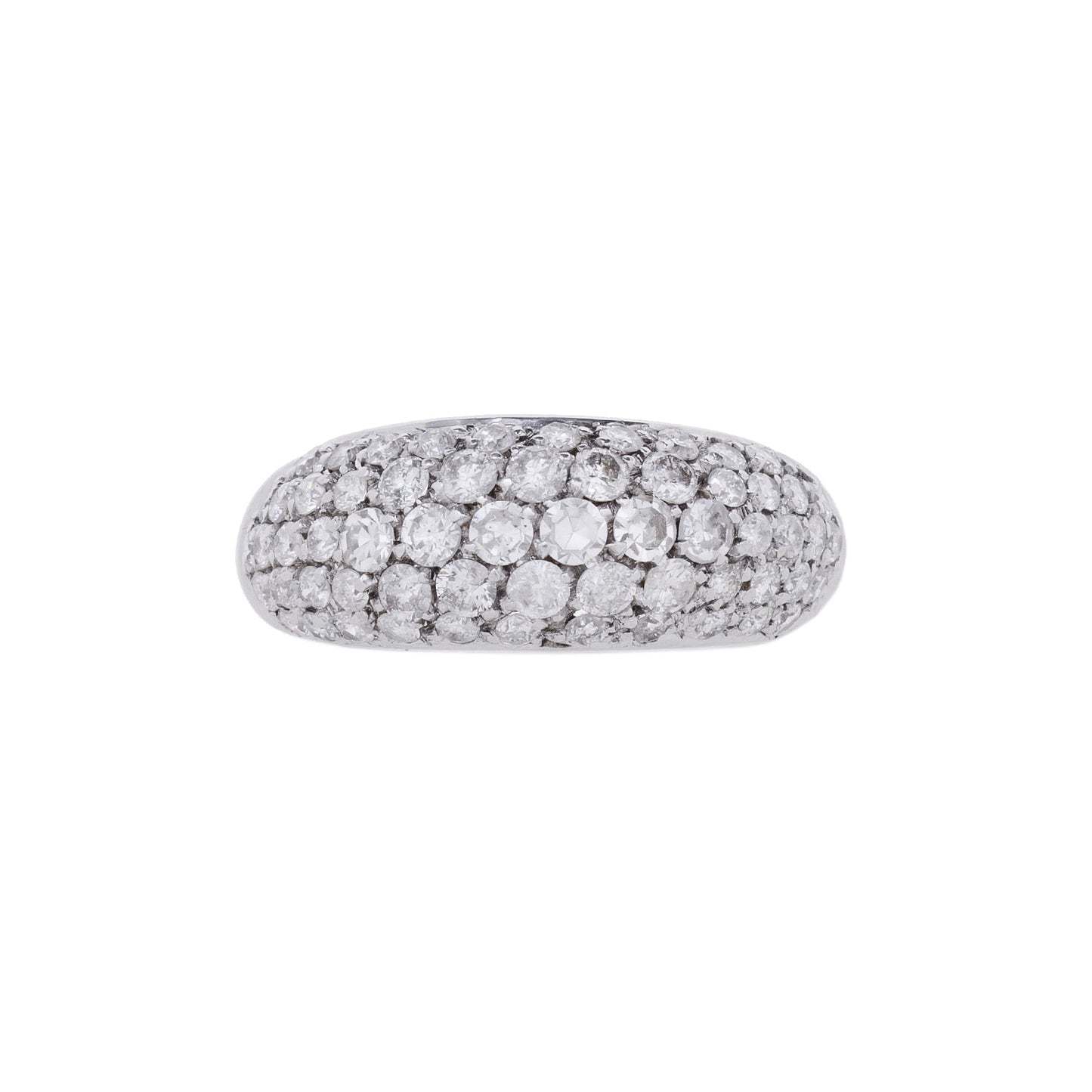 Anel abaulado com 1,44 ct de diamantes em ouro