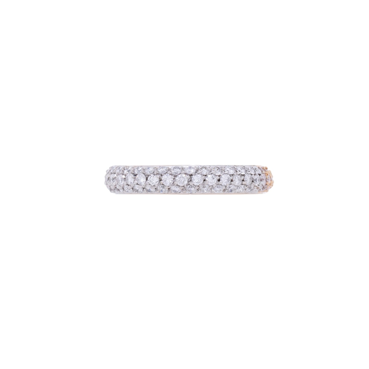 Aliança inteira com 1,06 ct de diamantes em ouro bicolor