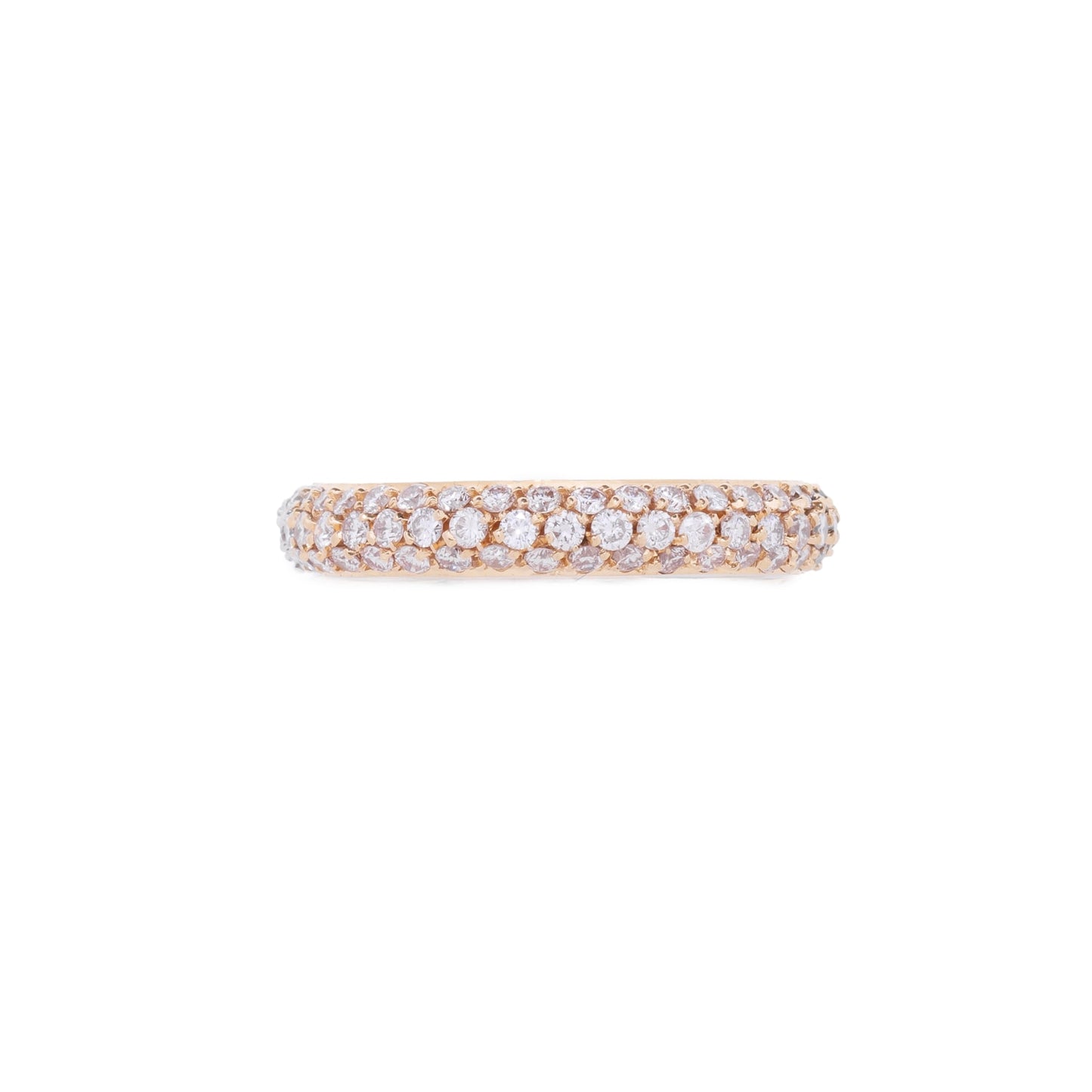 Aliança inteira com 1,06 ct de diamantes em ouro bicolor