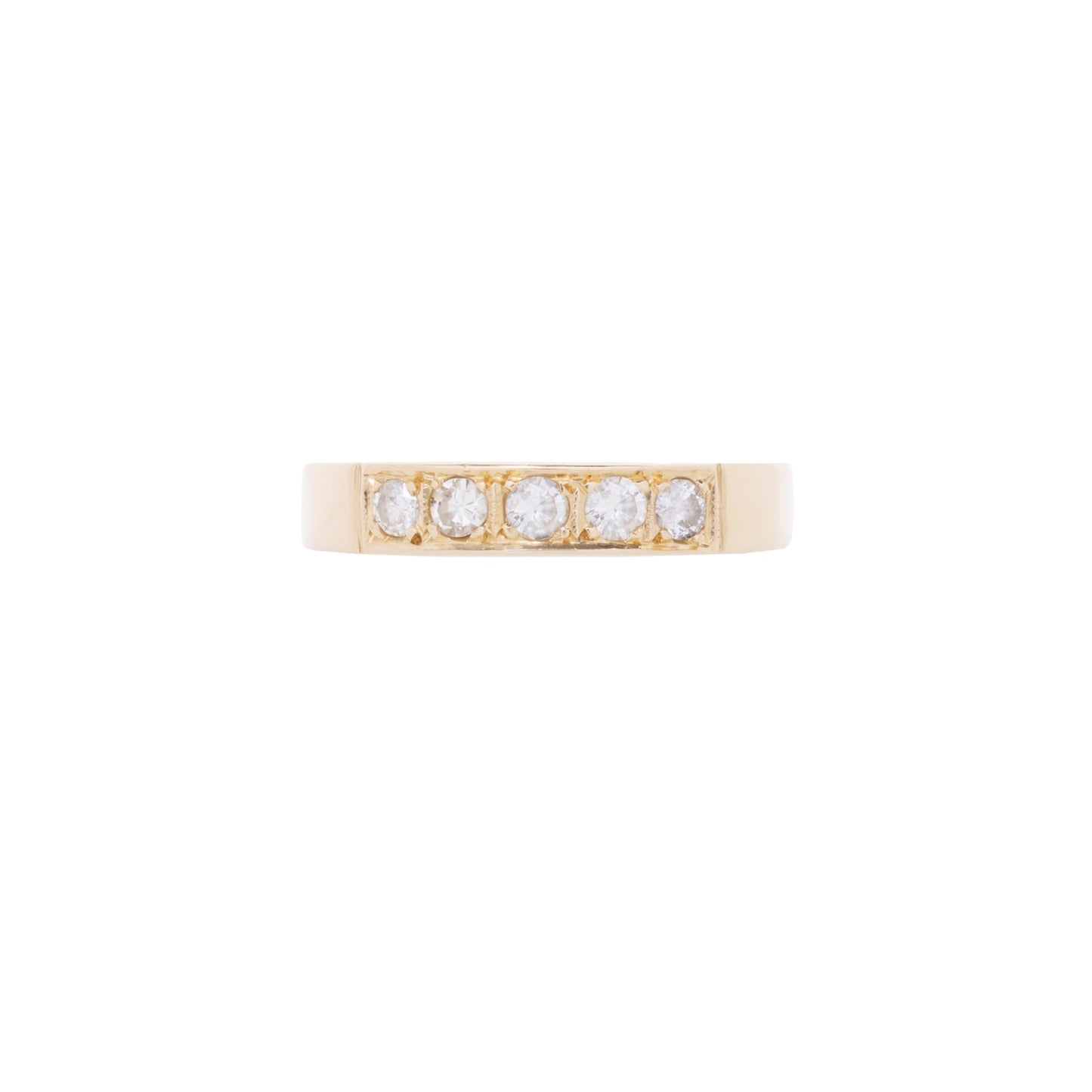 Meia aliança com 0,40 ct de diamantes em ouro