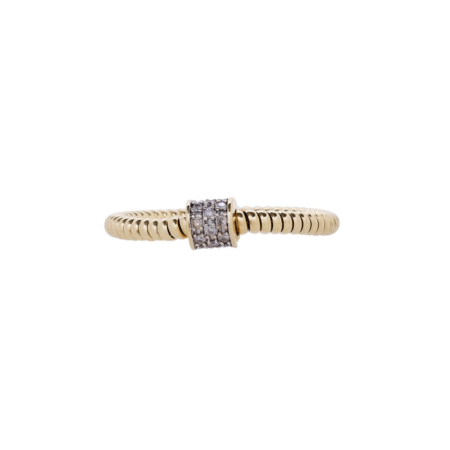 Anel maleável com diamantes em ouro