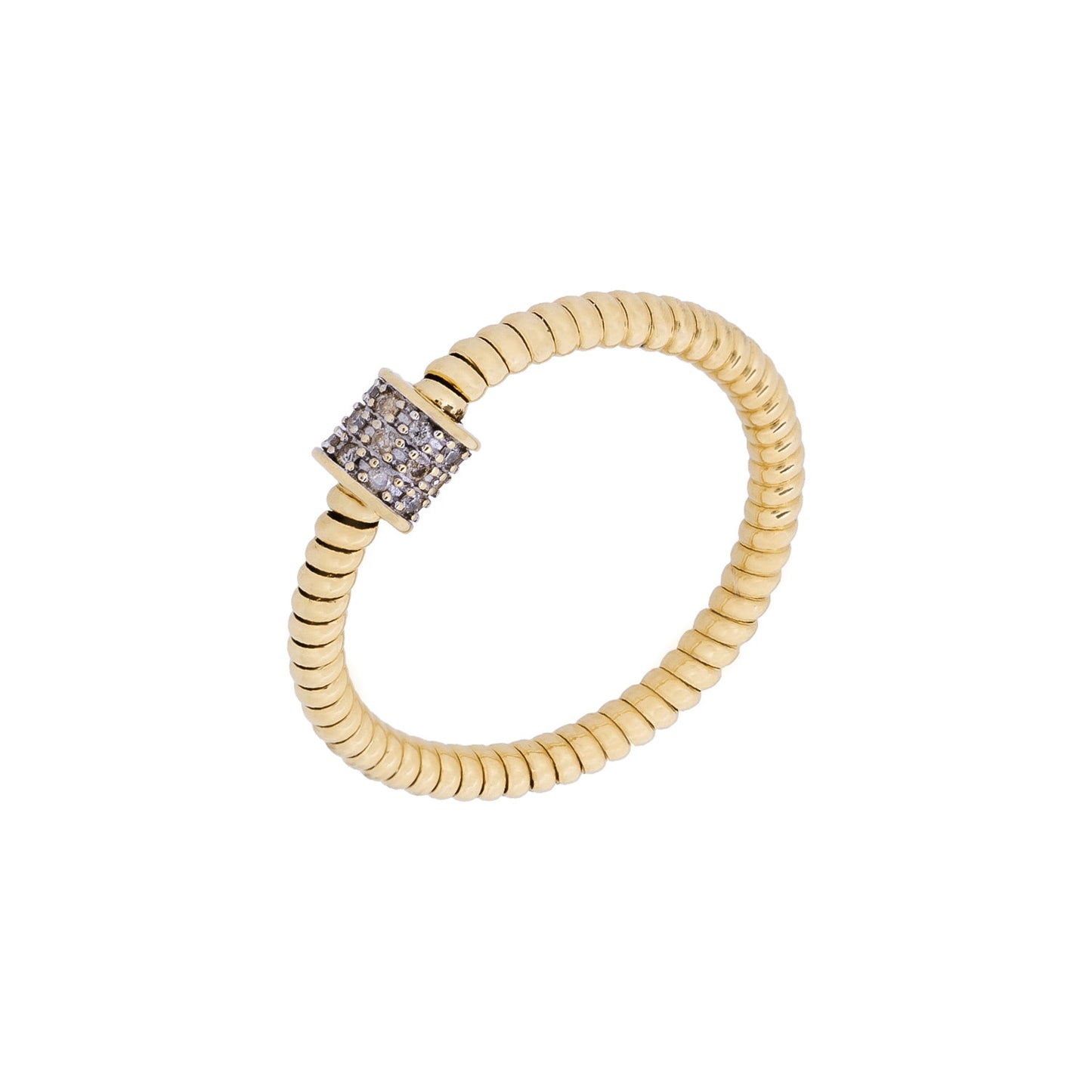 Anel maleável com diamantes em ouro