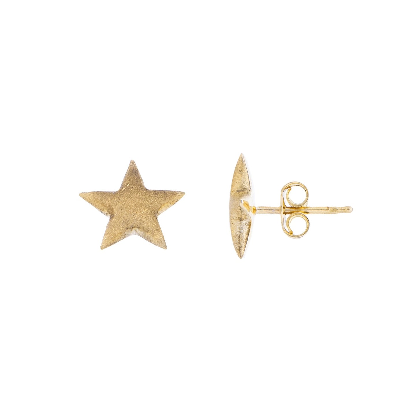 Brinco stud estrela em ouro amarelo