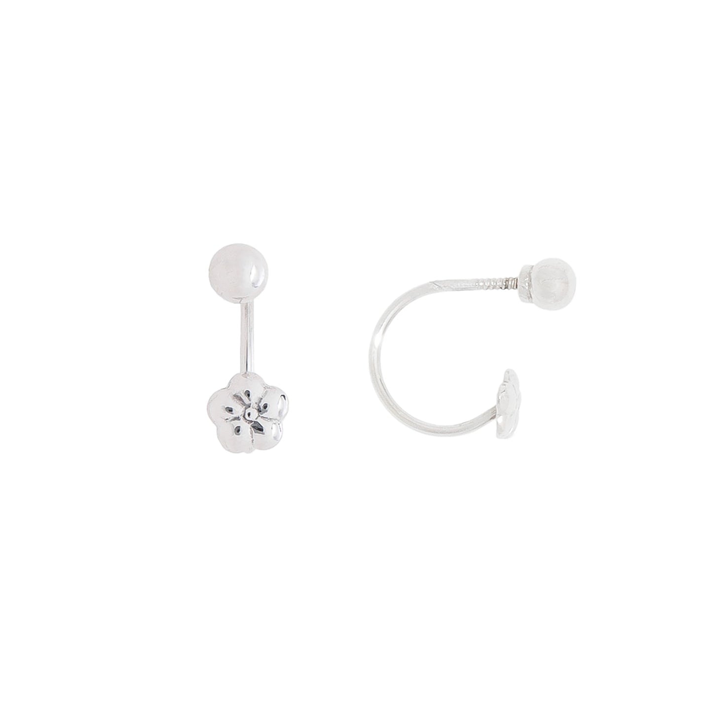 Brinco piercing em ouro branco