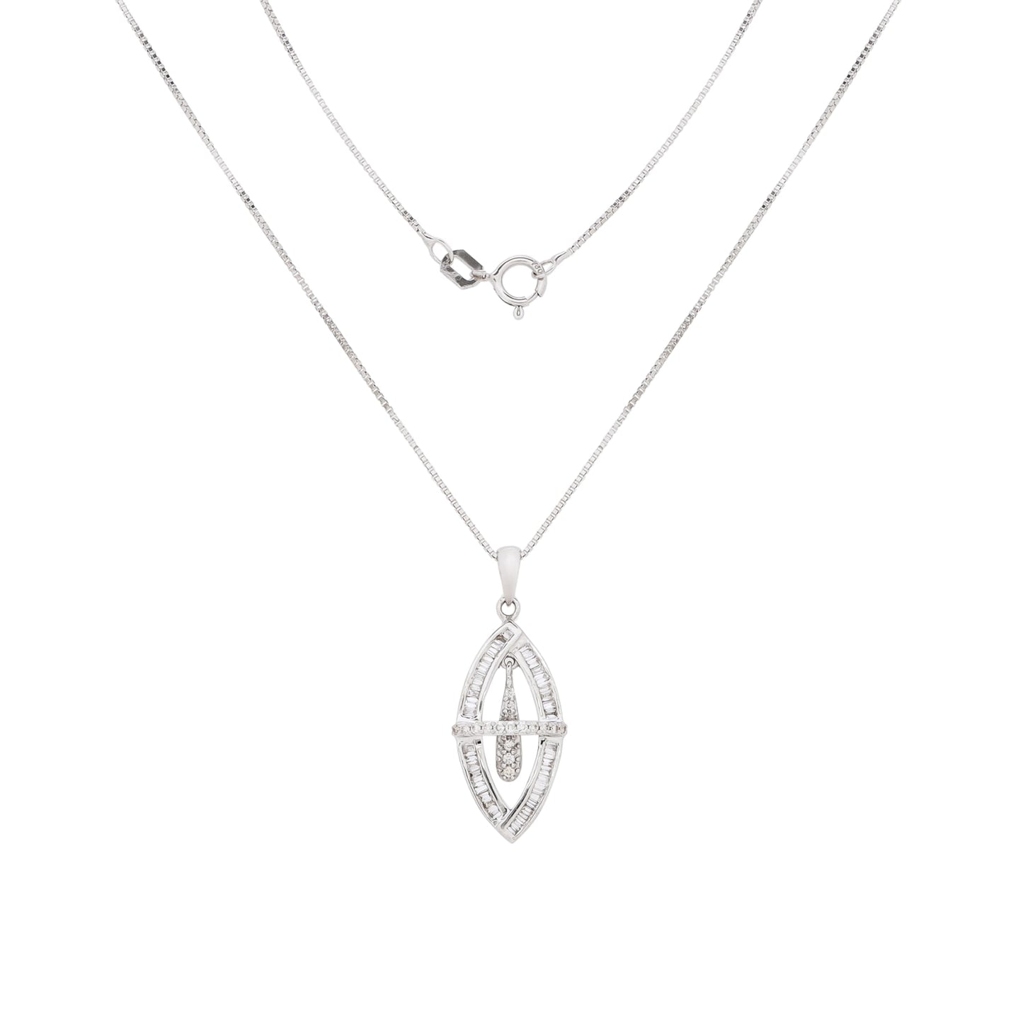 Colar berloque com 0,50 ct de diamantes em ouro branco