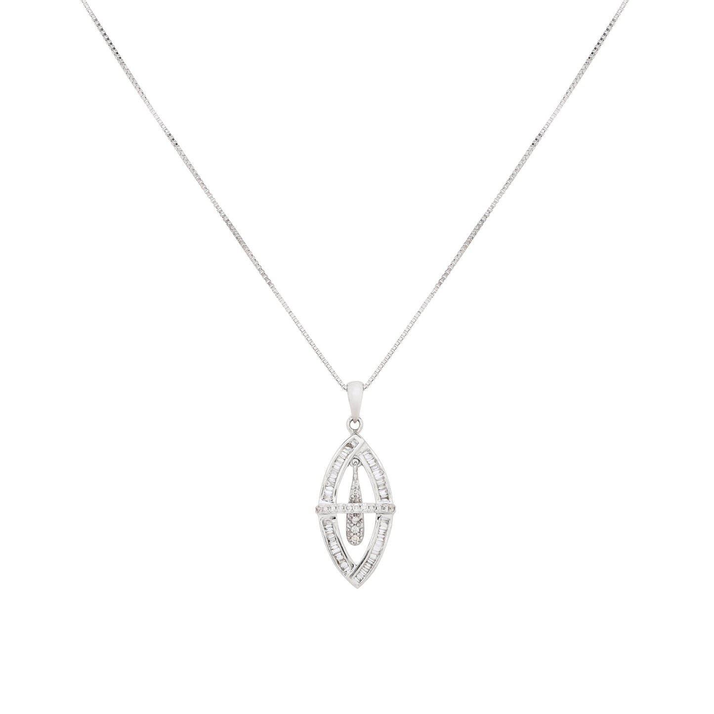 Colar berloque com 0,50 ct de diamantes em ouro branco