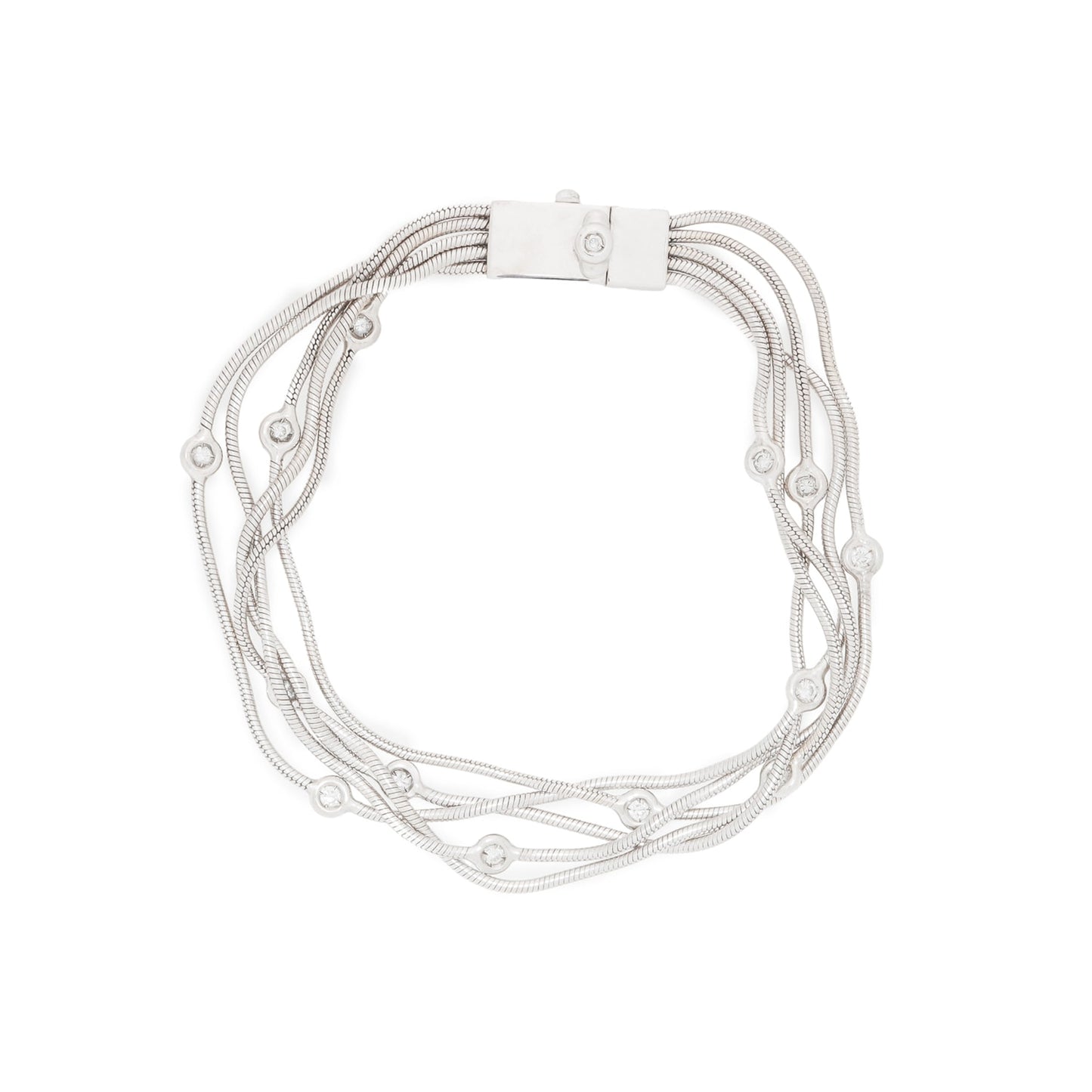 Pulseira H.Stern fios com 0,50 ct de diamantes em ouro branco