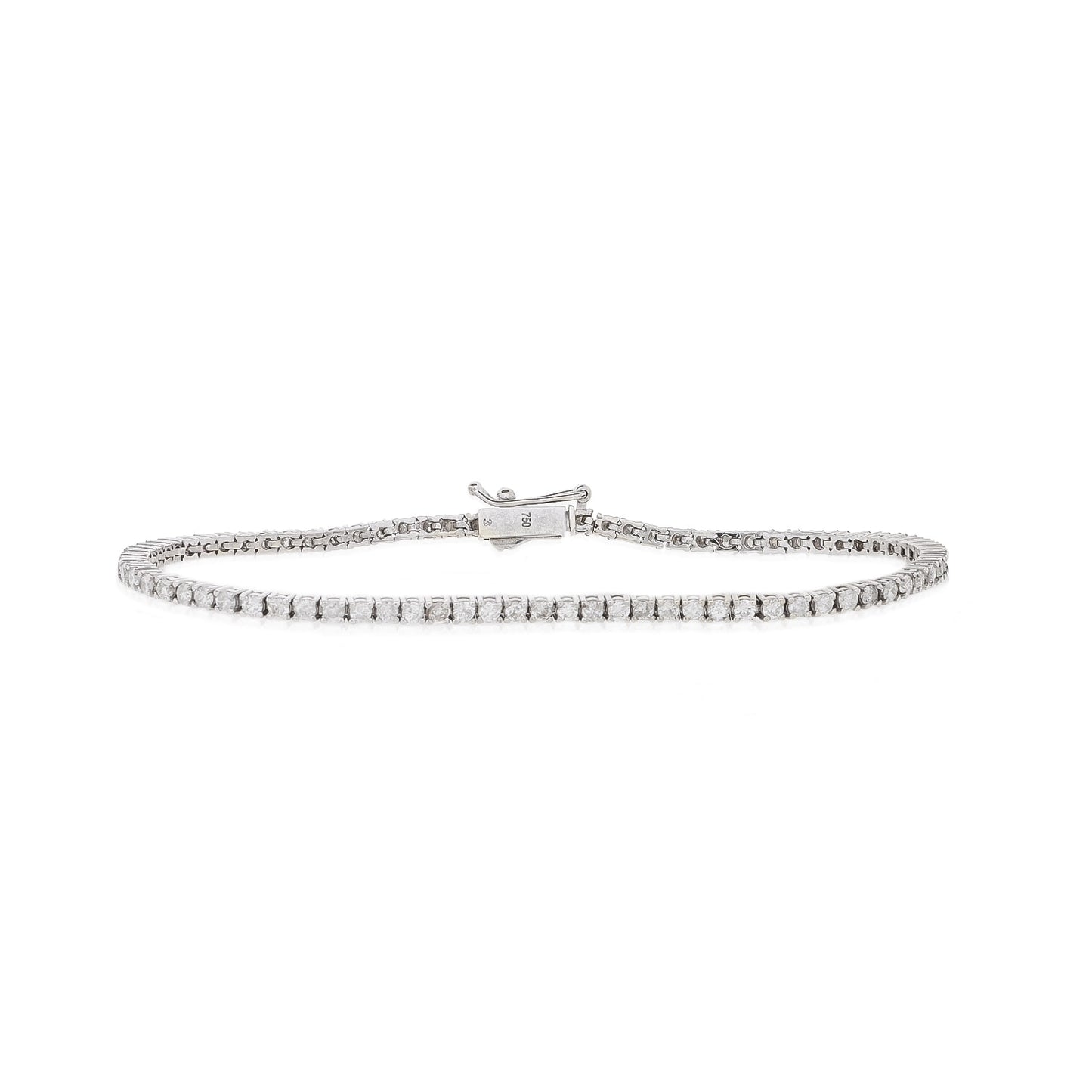 Pulseira riviera com 3,00 ct de diamantes em ouro branco