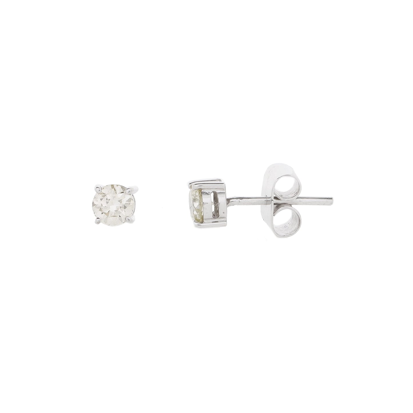 Brinco solitário com 0,50 ct de diamantes em ouro branco