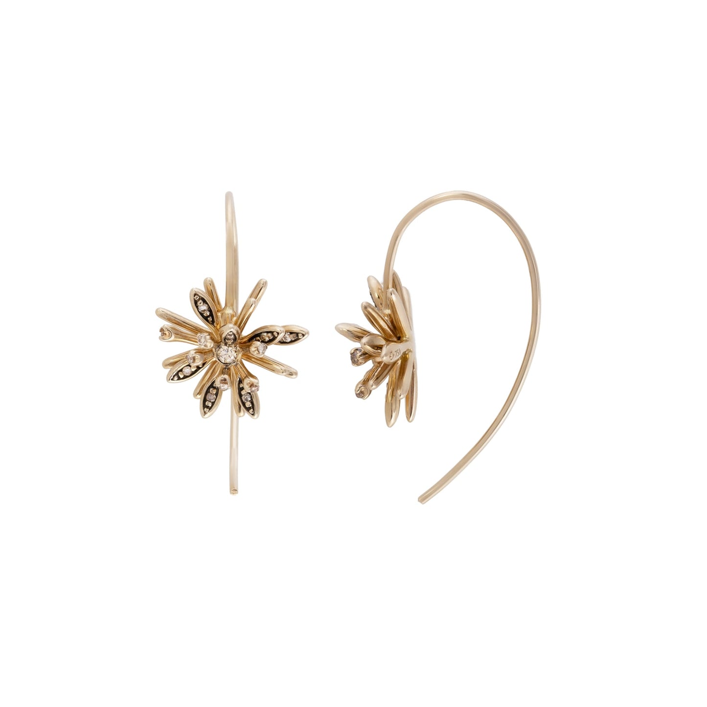 Brinco H.Stern coleção Flow com diamantes cognac em ouro nobre