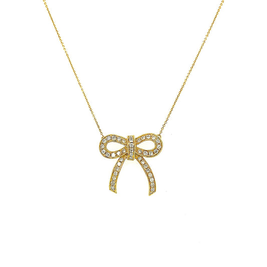 Gargantilha laço com 0,60 ct de diamantes em ouro amarelo