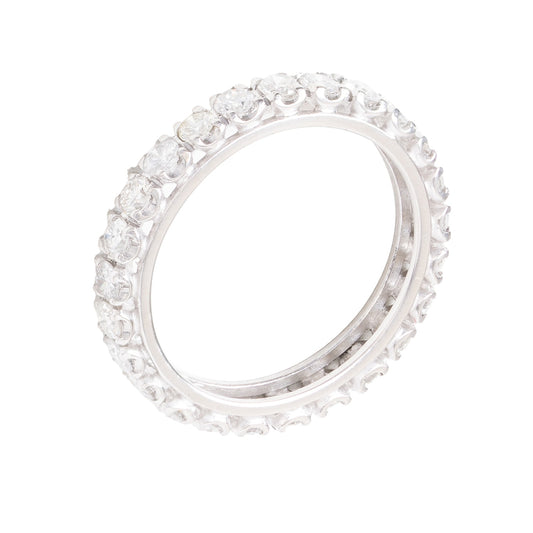 Aliança inteira com 1,5 ct de diamantes em platina