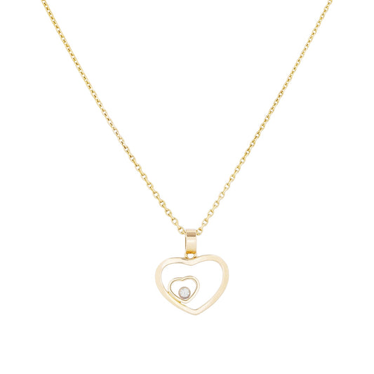 Colar coração Chopard com diamante em ouro