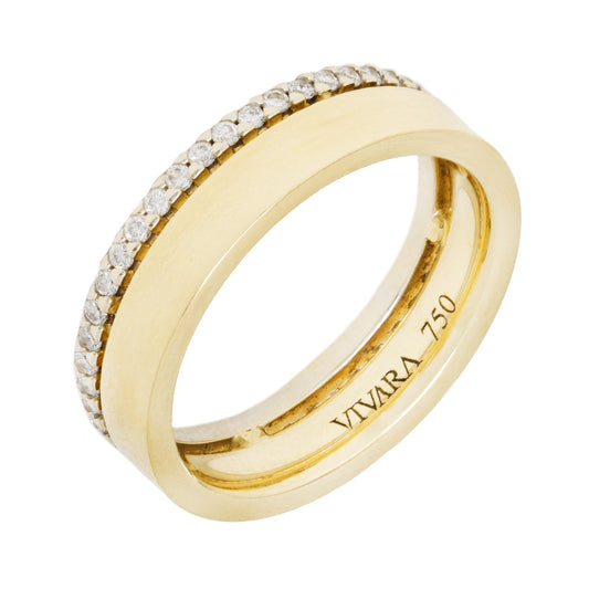Aliança Vivara Love Me com 0,36 ct de diamantes em ouro bicolor