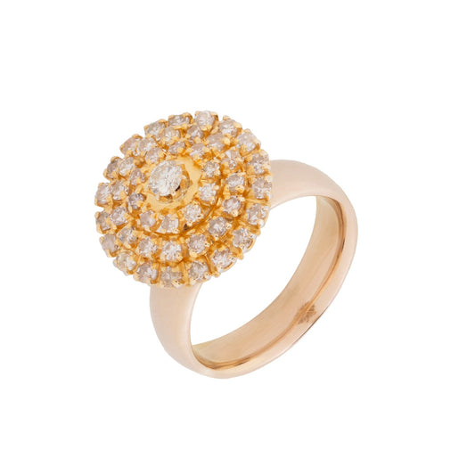 Anel chuveiro com 1,50 ct de diamantes em ouro