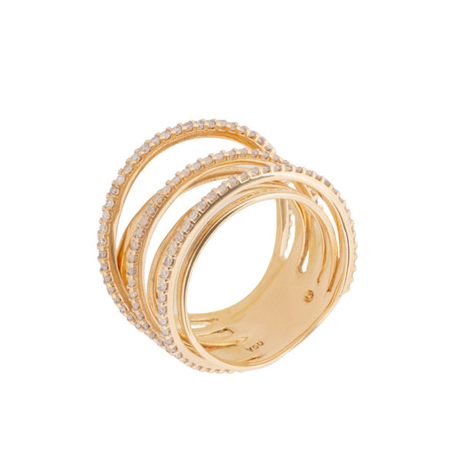 Anel aros com 0,44 ct de diamantes em ouro