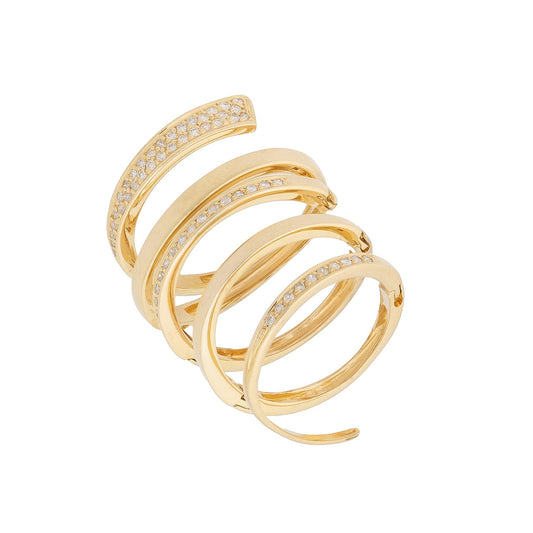 Anel maleável com 0,29 ct de diamantes em ouro