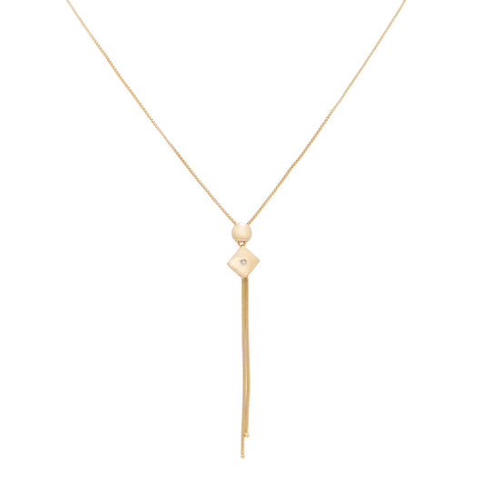 Colar gravatinha com diamante em ouro