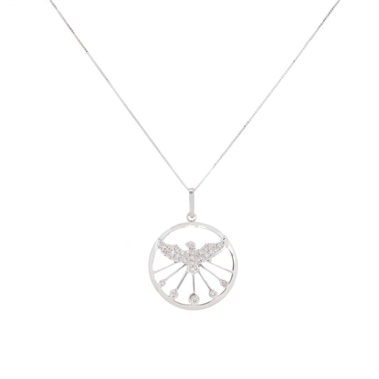 Colar berloque com 0,13 ct de diamantes em ouro