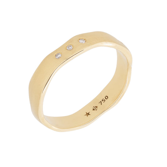Aliança H.Stern coleção code com 0,04 ct de diamantes em ouro