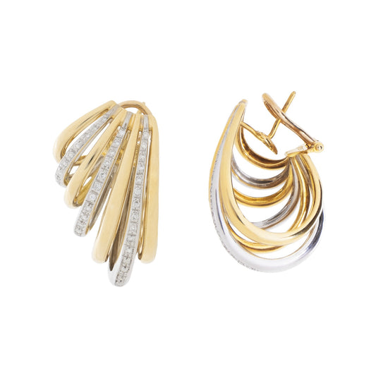 Brinco ear clip com 0,34 ct de diamantes em ouro