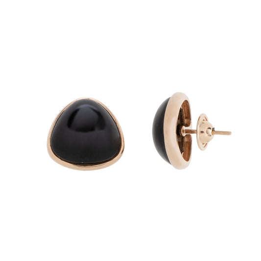 Brinco stud Vivara Bold Collection com quartzo negro em ouro