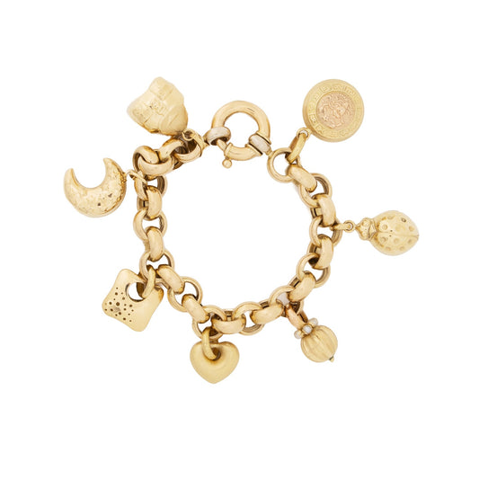 Pulseira berloqueira vintage em ouro