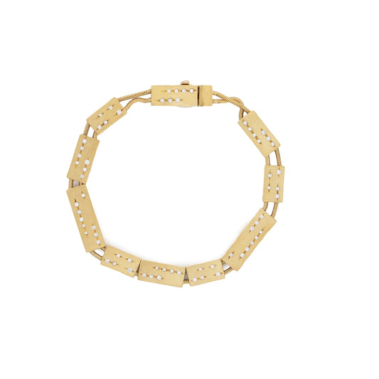 Pulseira H.Stern Code com 0,41 ct de diamantes em ouro amarelo