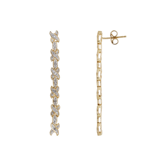 Brinco pêndulo com diamantes em ouro bicolor