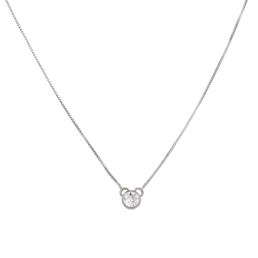 Colar ponto de luz com 0,34 ct de diamante em ouro