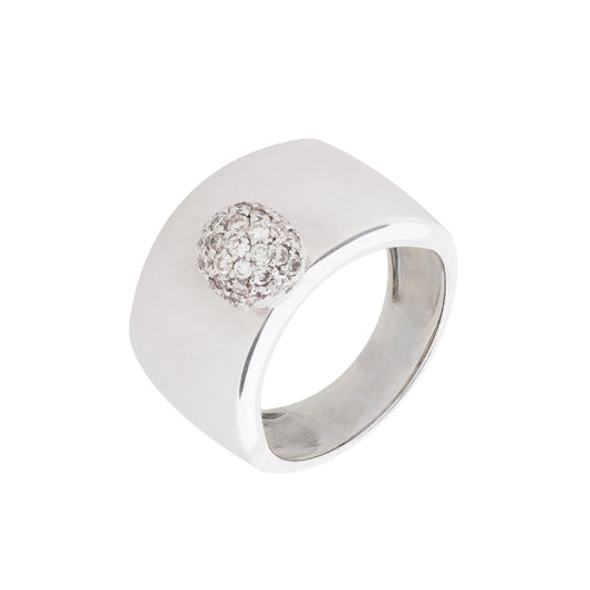 Anel maxi com 0,40 ct de diamantes em ouro
