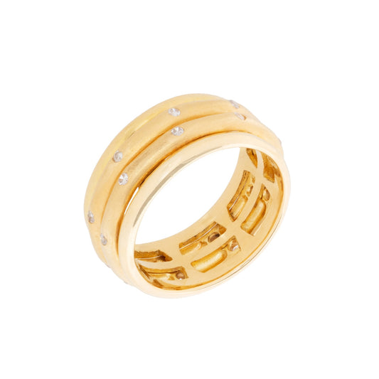 Anel aros com 0,16 ct de diamantes em ouro
