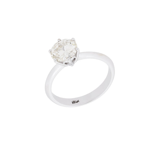 Anel solitário com 1,55 ct de diamantes em ouro