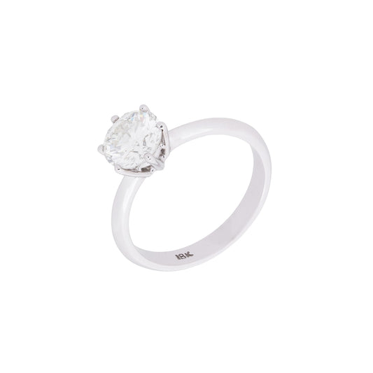 Anel solitário com 1,33 ct de diamante em ouro