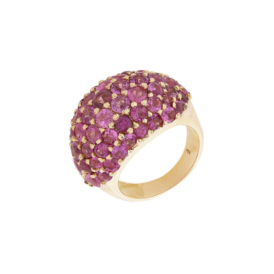 Anel maxi com turmalinas rosa em ouro