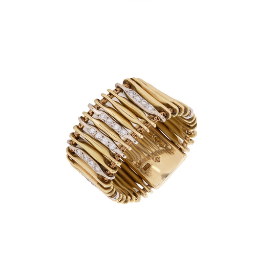 Anel maleável H.Stern com 0,12 ct de diamantes em ouro bicolor